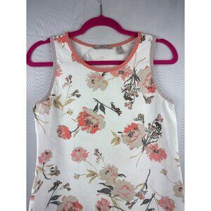 Isaac Mizrahi Live! Womens Sleeveless Floral Tank Top S Cotton/Modal